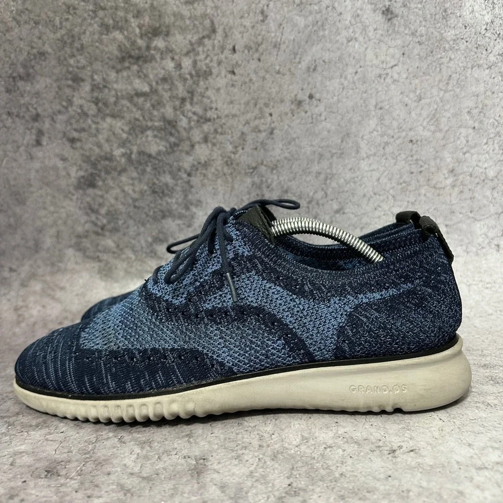Cole Haan 2.ZEROGRAND Stitchlite Wingtip Mens 10.5M Blue Oxford Shoes C27946